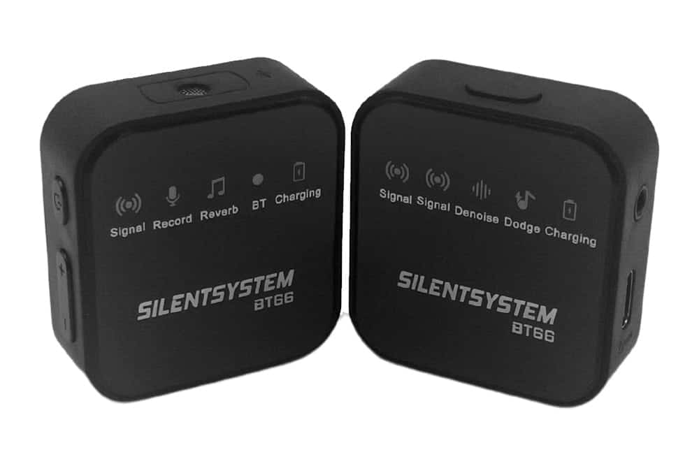 Zwei kabellose Bluetooth-Mikrofone Silentsystem BT66