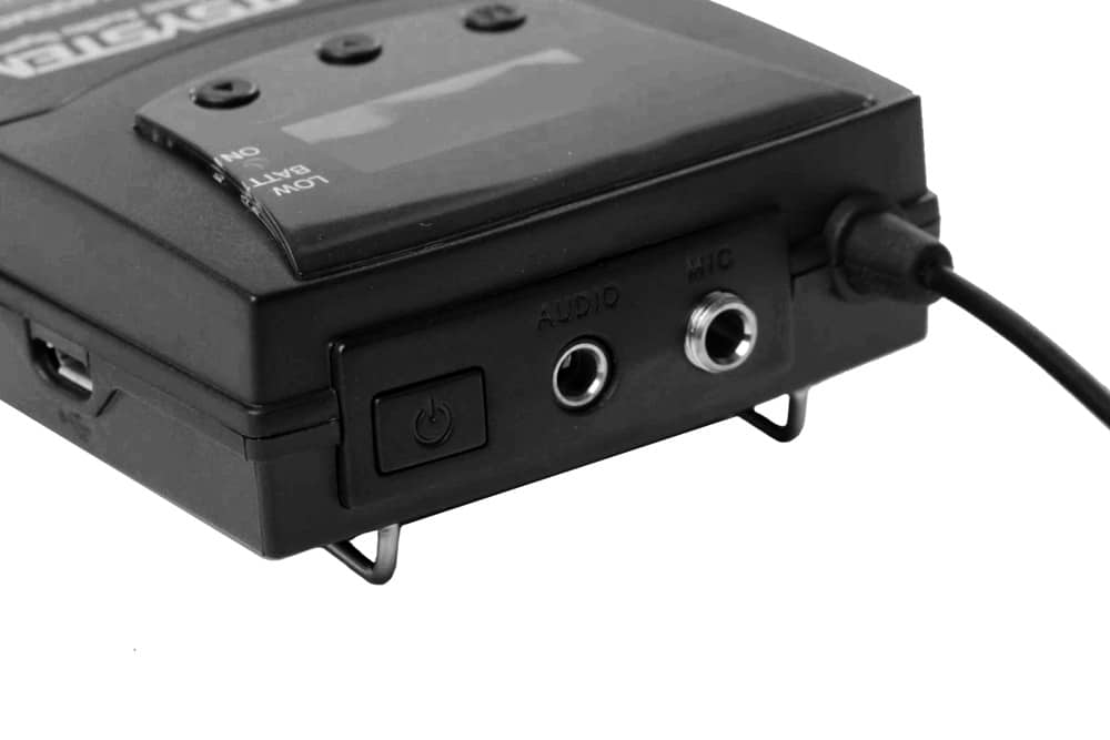 Trasmettitore UHF TX-400 Audio- und Mikrofoneingänge des Senders TX-400 Mobi
