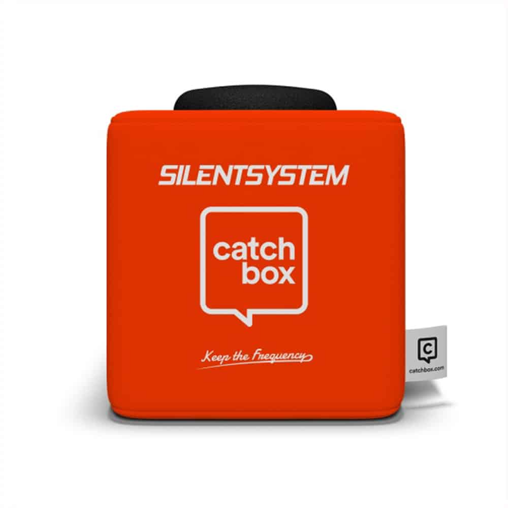 Silentsystem-Catchbox-Mikrofon, mit dem das Publikum zu Wort kommt